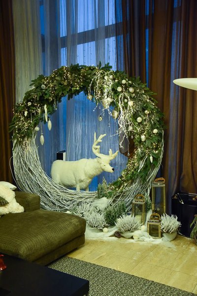 Apartment Christmas decoration in the Scandinavian style