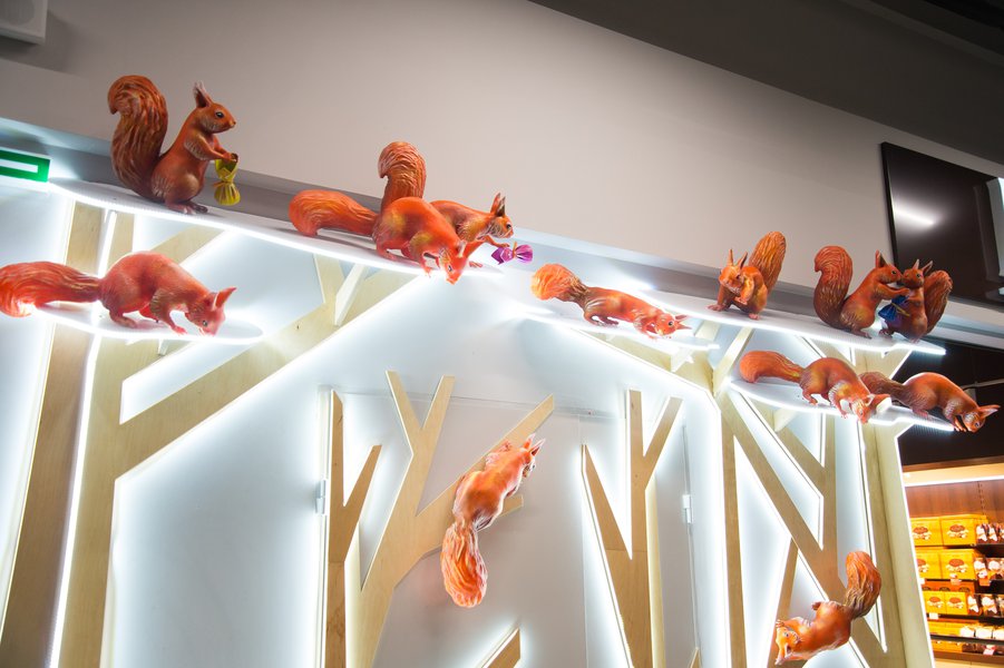 Squirrels love candy: a new display format for the Roshen chain of stores