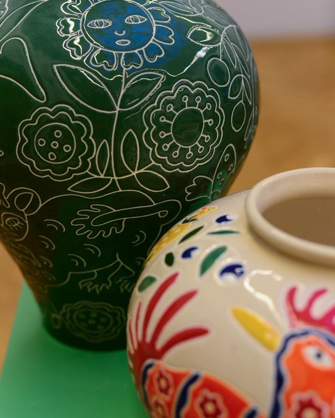 Collection of vases "Mary's Garden: based on the paintings of Maria Prymachenko