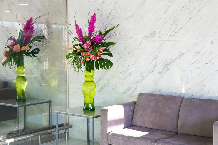 Interior floral arrangements at Borispol airport may 2019