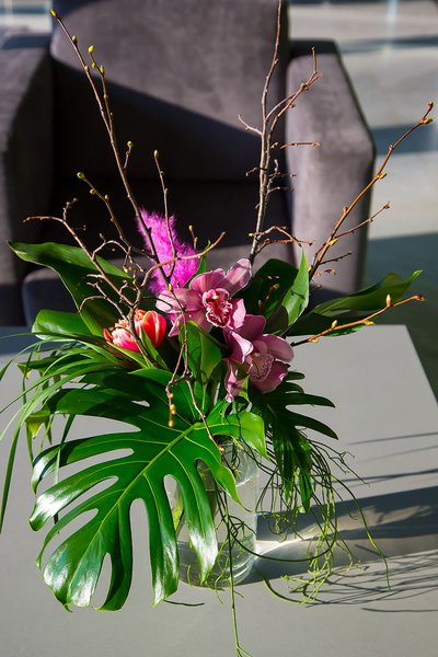 Interior floral arrangements at Borispol airport may 2019