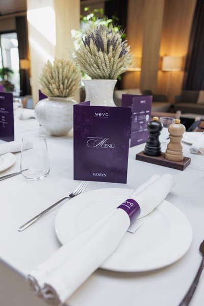 Serving in wheat and lavender shades for Marysa Gorobets' brunch