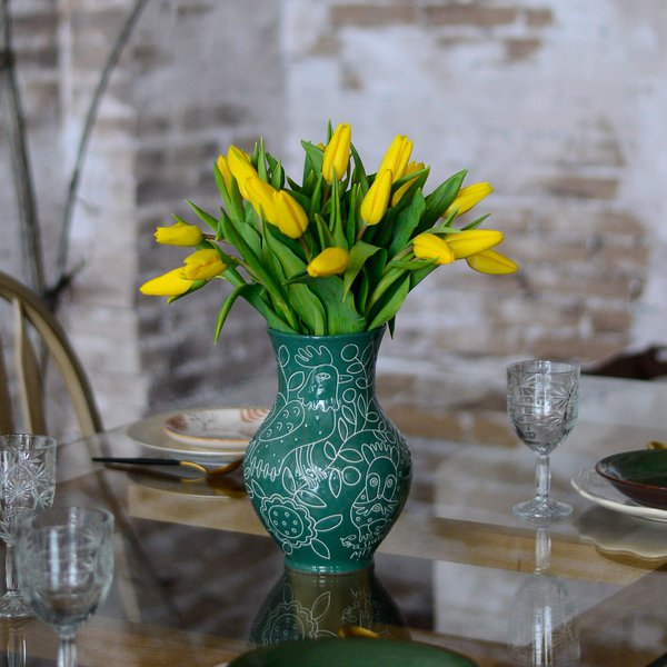 Collection of vases "Mary's Garden: based on the paintings of Maria Prymachenko