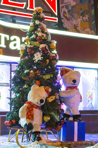 Winter decoration for Kiev Roshen Store 2017