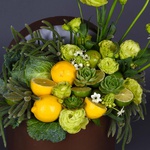Floristic composition with lemons and cabbage