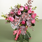 Bouquet of hydrangea and eucalyptus