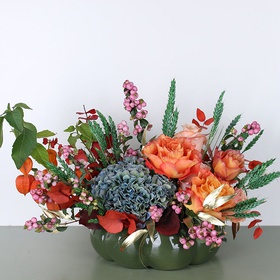 Composition in a ceramic pumpkin "Autumn Symphony"