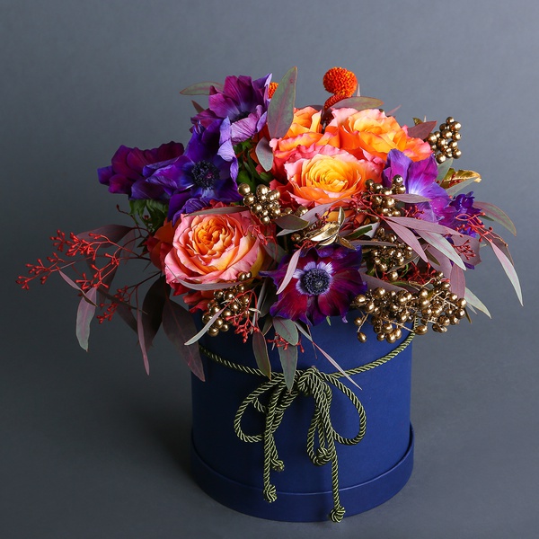 Medium blue and gold composition