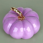 Ceramic pumpkin lilac with gold