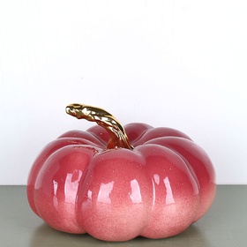 Ceramic pumpkin coral with gold
