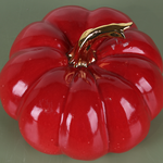 Ceramic pumpkin red with gold