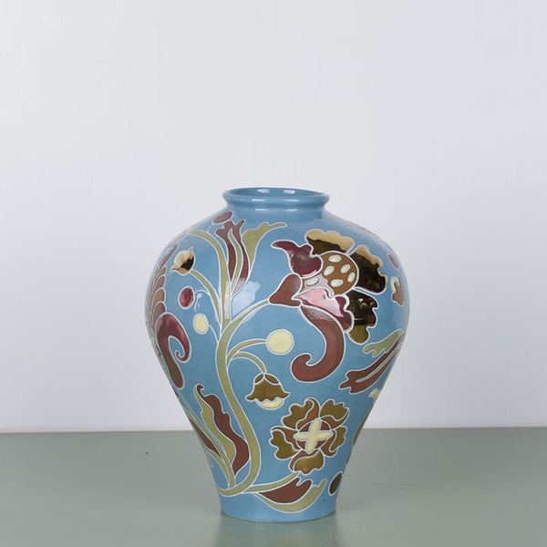 Vase HORSHCHYK MEDIUM, blue and gold