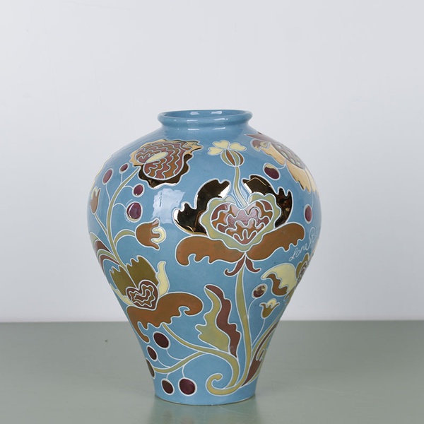 Vase HORSHCHYK MEDIUM, blue and gold