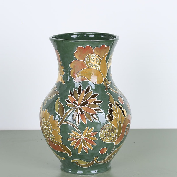 Vase GLECHIK, green with gold