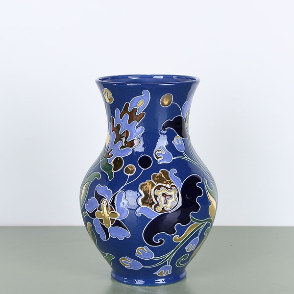 Vase GLECHIK, blue and gold