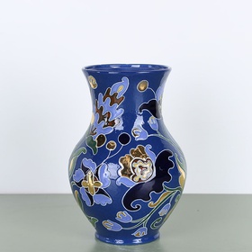 Vase GLECHIK, blue and gold