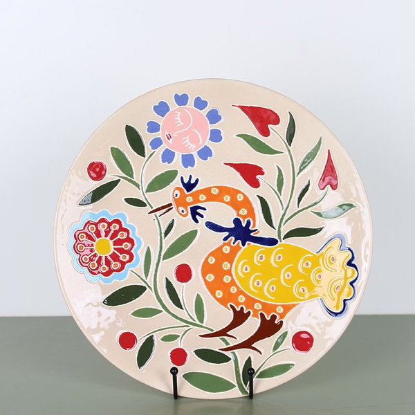 Plate "Peacock in flowers"