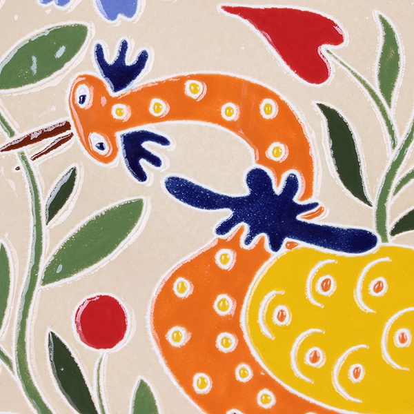 Plate "Peacock in flowers"
