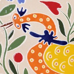 Plate "Peacock in flowers"