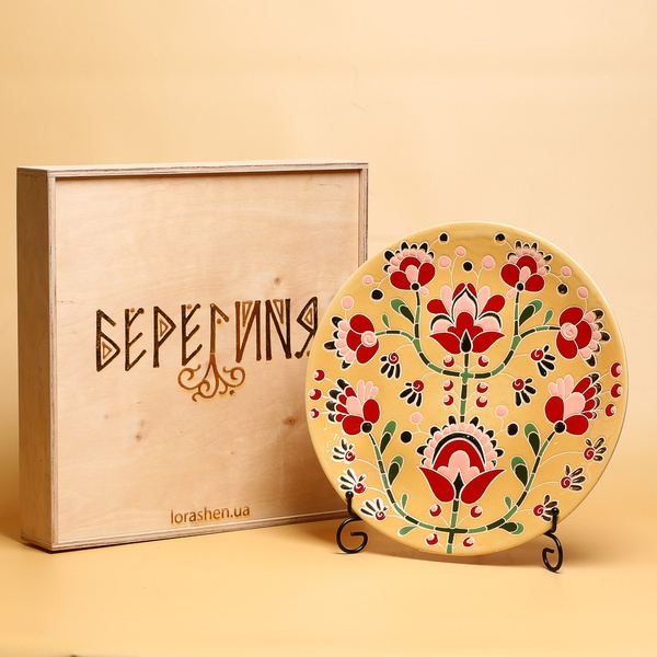 Декоративна тарілка Великодня "Дерево життя" (охра) М