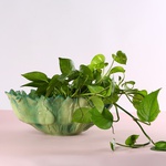 Ceramic vase hemisphere "Botanical Touch" green