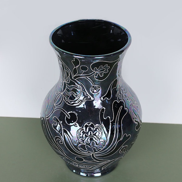 Vase GLECHIK, black with mother-of-pearl