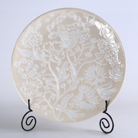 HETMANS'KA plate white with mother-of-pearl L