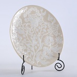 HETMANS'KA plate white with mother-of-pearl L