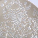HETMANS'KA plate white with mother-of-pearl L