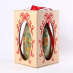 Ceramic egg - box "Hetmanskaya" green with gold L