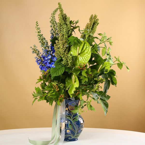 Vase GLECHIK, blue and gold