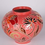 Vase HORSHCHYK SMALL, red with gold