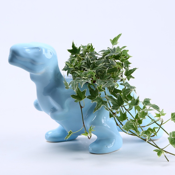 Dino flowerpot blue
