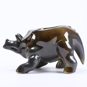 Triceratops planter dark green gradient