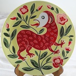 Plate "A fashionista monkey walks among the roses"