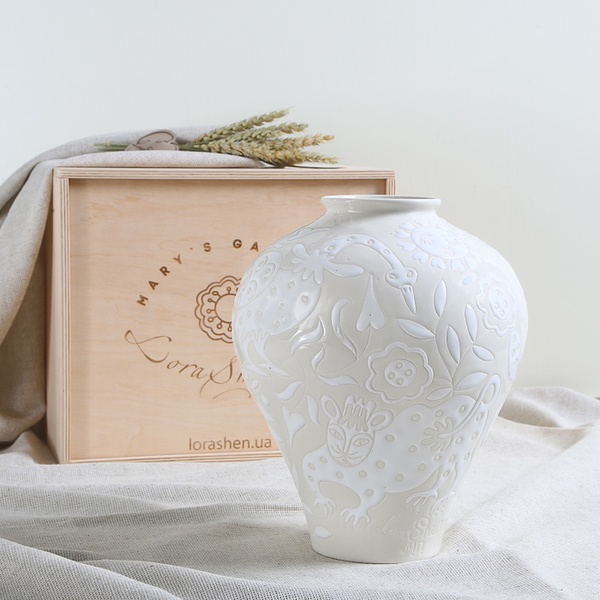 Vase Horshchyk medium, white