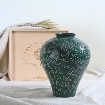Ваза Horshchyk medium, зелена