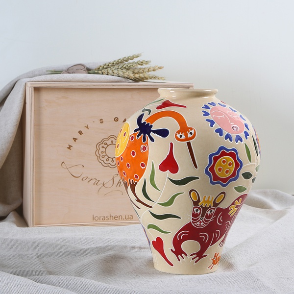 Vase Horshchyk medium, colored "Mary's Gardens"