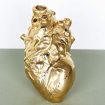 Ceramic vase "Heart" golden