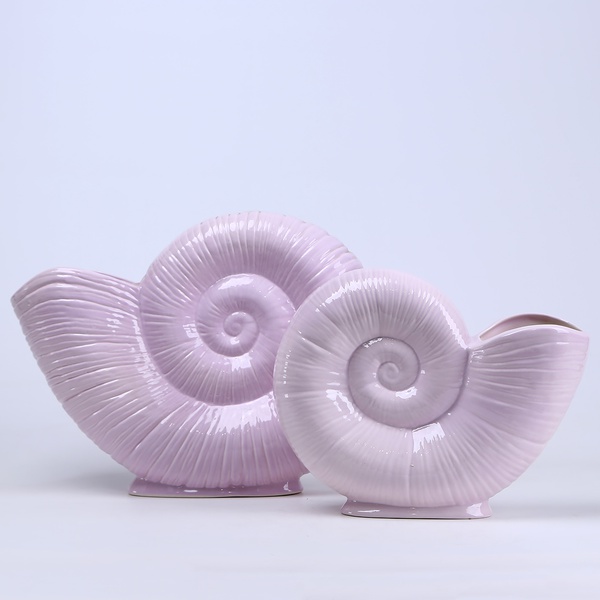 Ceramic vase "Lunar spiral" purple