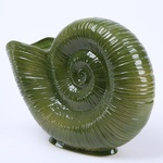 Ceramic vase "Lunar spiral" green