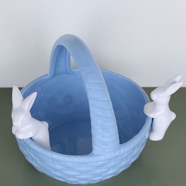 Candy box "Bunnies in a basket" blue