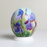 Painted egg "Blue irises"