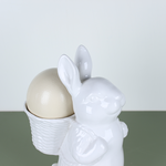 Ceramic rabbit with a basket, size M