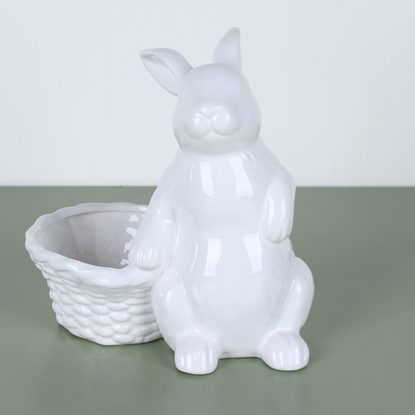 Керамічний кролик з кошиком, розміру S