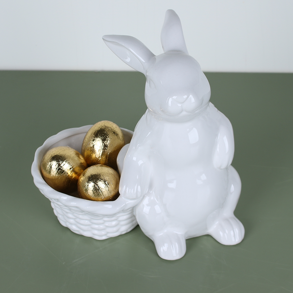 Керамічний кролик з кошиком, розміру S