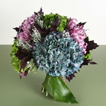 Bouquet of chrysanthemums and hydrangeas