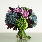Bouquet of chrysanthemums and hydrangeas