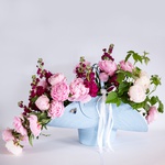Composition in a hat "Peony garden"