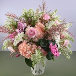 Floral interior composition with white lilac